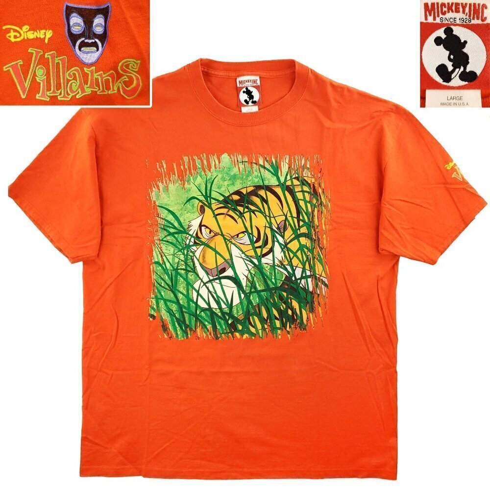 Disney Villains Vintage T-Shirt Jungle Book Shere Khan 90s USA Mickey Inc. Large